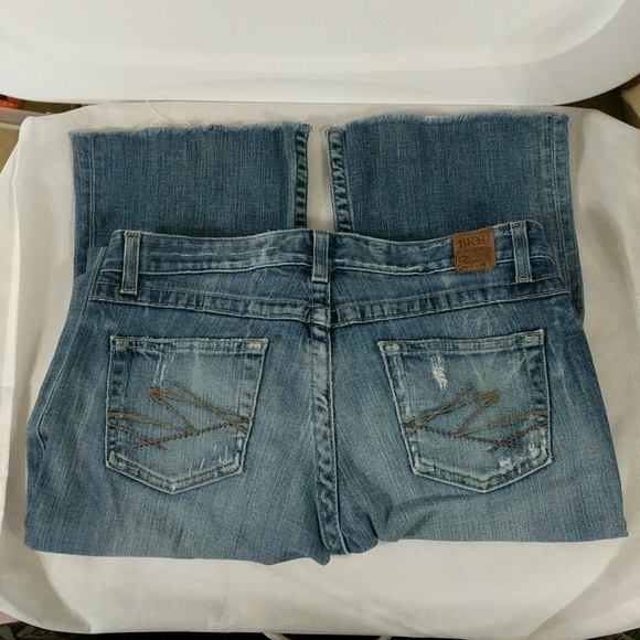 BKE Denim Raw Hem Boot Cut Medium Wash Star 20 Stretch Jeans - size 28 - Picture 6 of 8